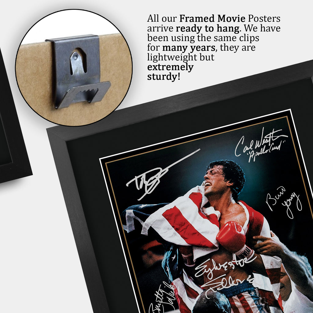 Rocky IV The Cast Rocky 4 Sylvester Stallone Dolph Lundgren Carl Weathers A3 framed print, view 5