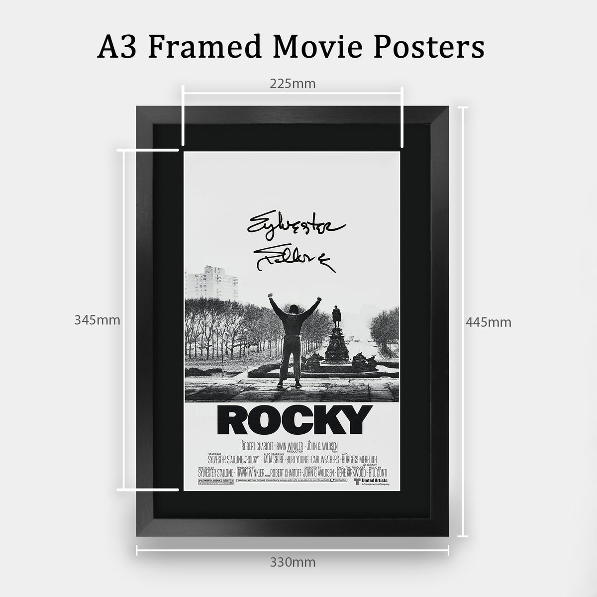 Rocky Movie Poster Sylvester Stallone A3 framed print, view 2