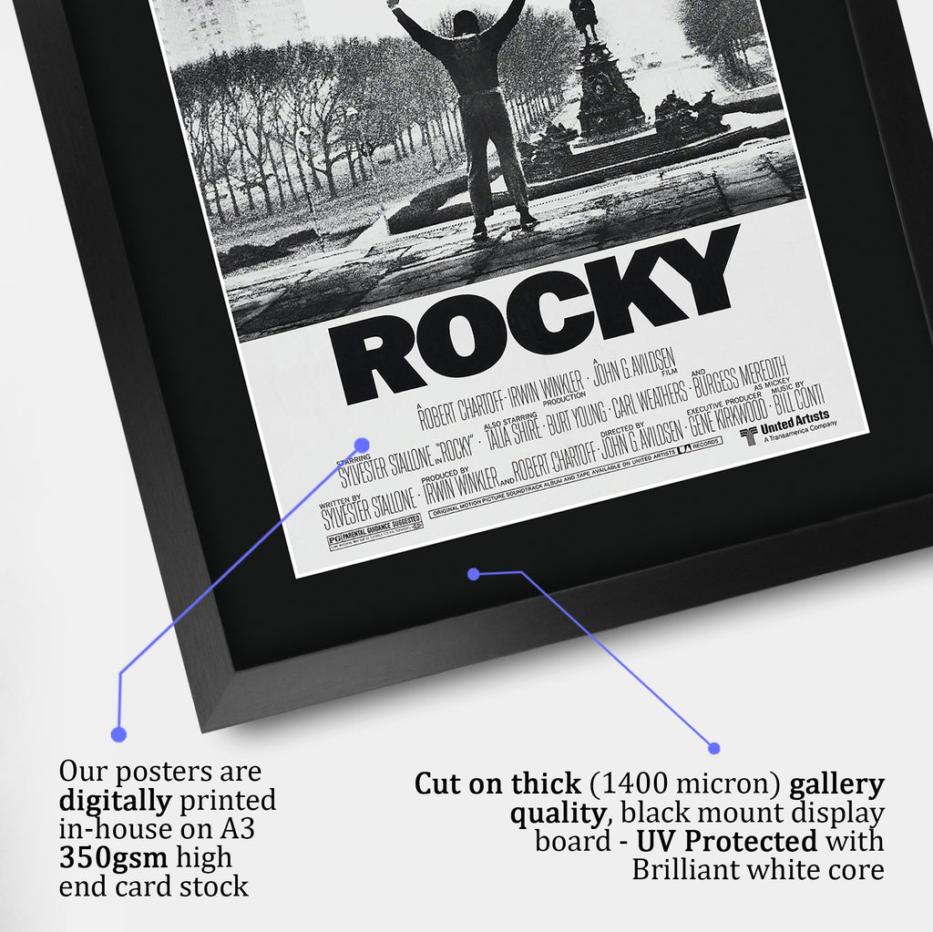 Rocky Movie Poster Sylvester Stallone A3 framed print, view 4