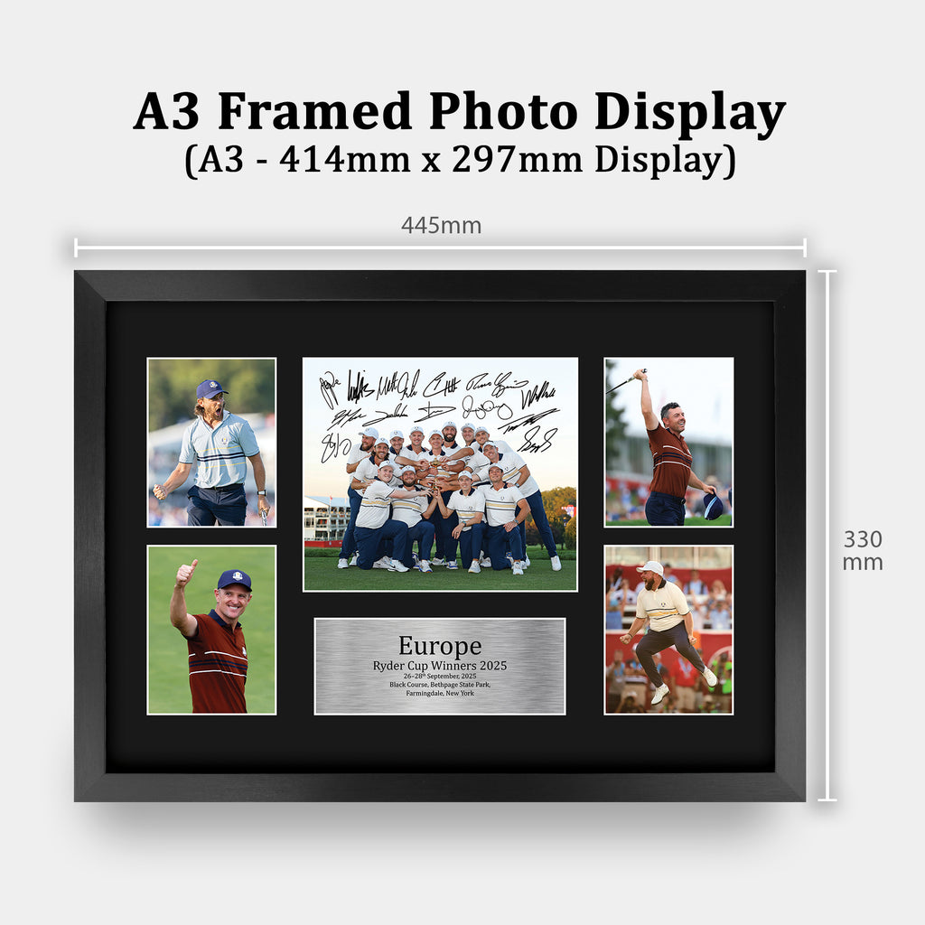 Europe Ryder Cup Winners 2025 A3 framed print, view 2
