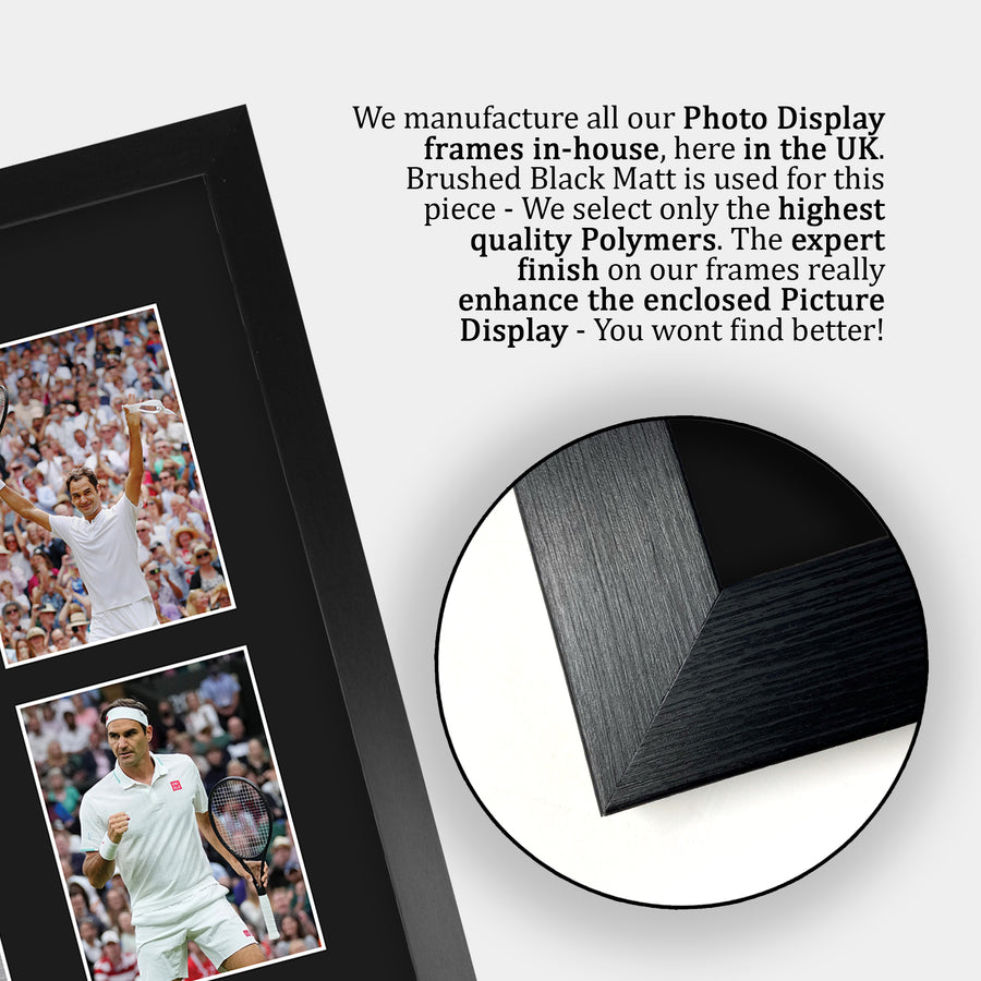 Close-up of the brushed black frame