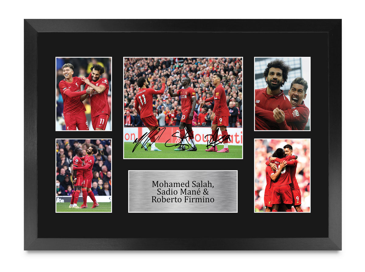 Mo Salah, Sadio Mane, Roberto Firmino A3 Framed Team A3 framed print