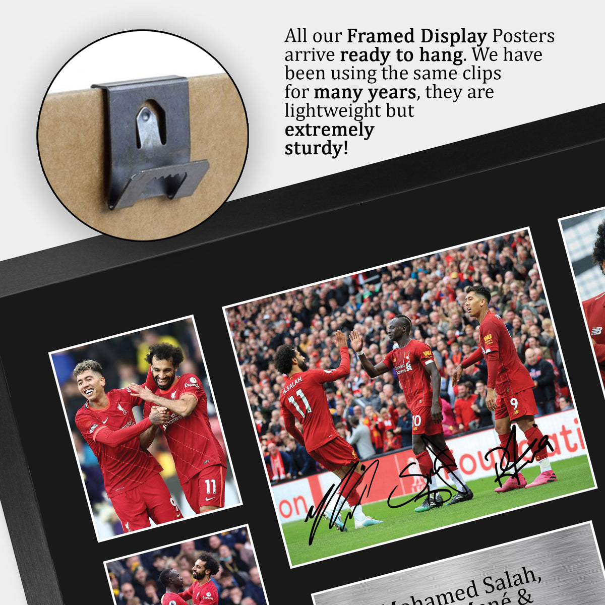Mo Salah, Sadio Mane, Roberto Firmino A3 Framed Team A3 framed print, view 5
