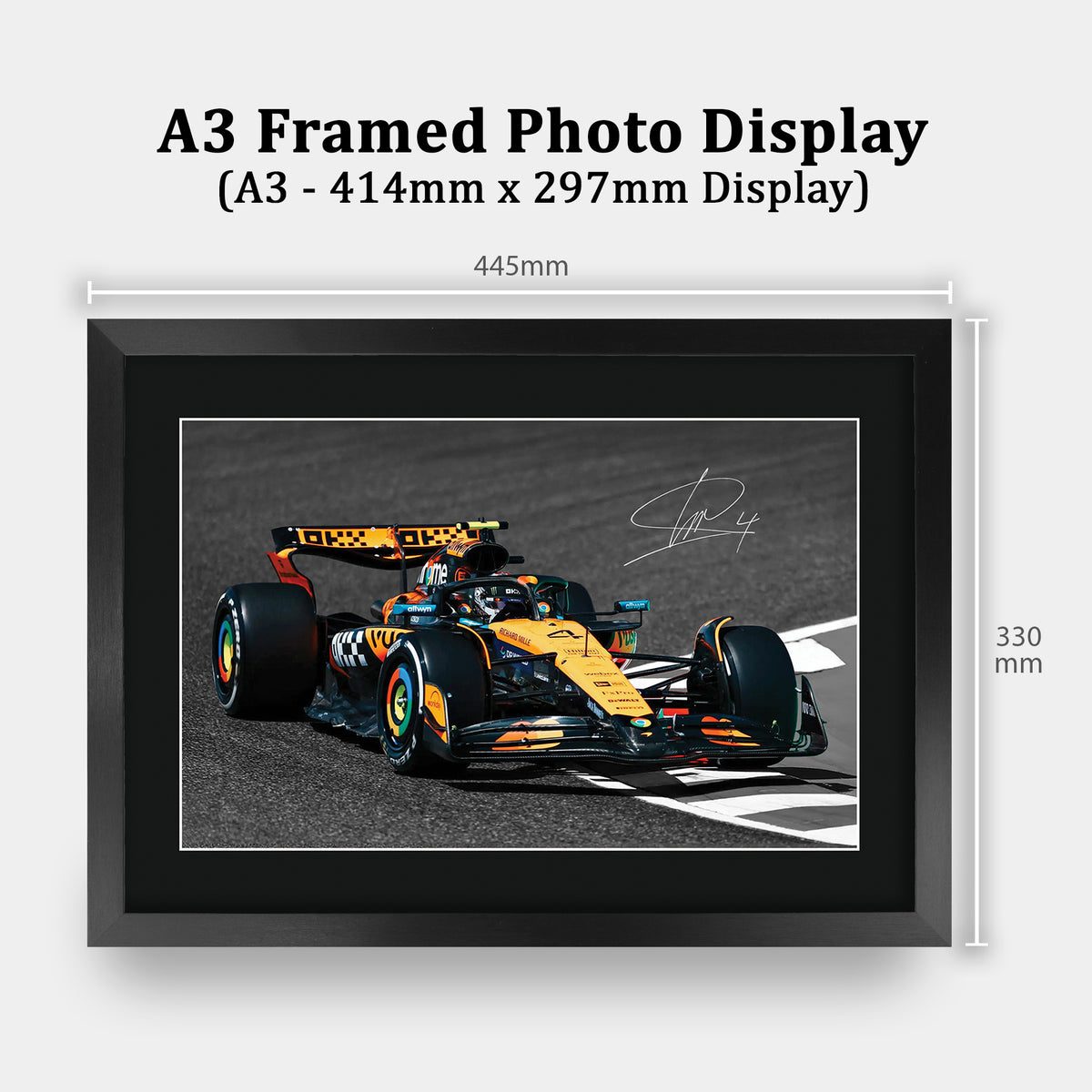 Lando Norris McLaren II A3 framed print, view 2