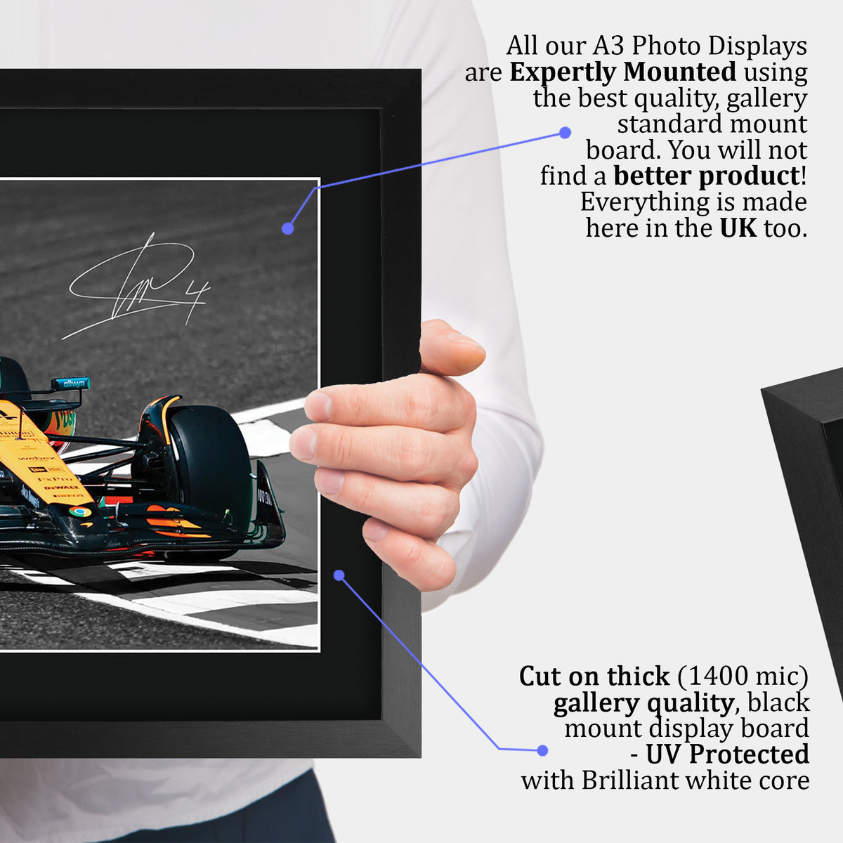 Lando Norris McLaren II A3 framed print, view 4