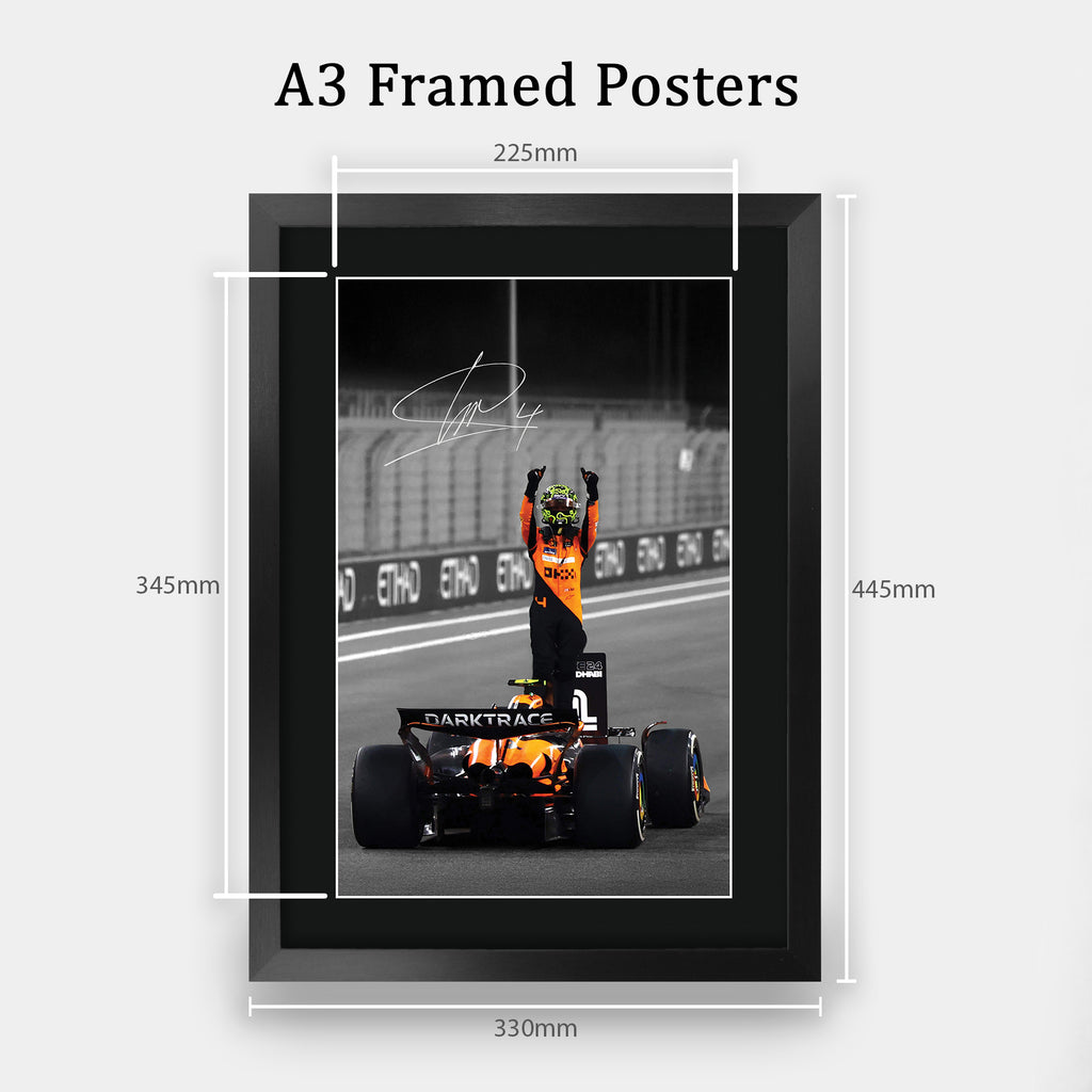 Lando Norris McLaren A3 framed print, view 2