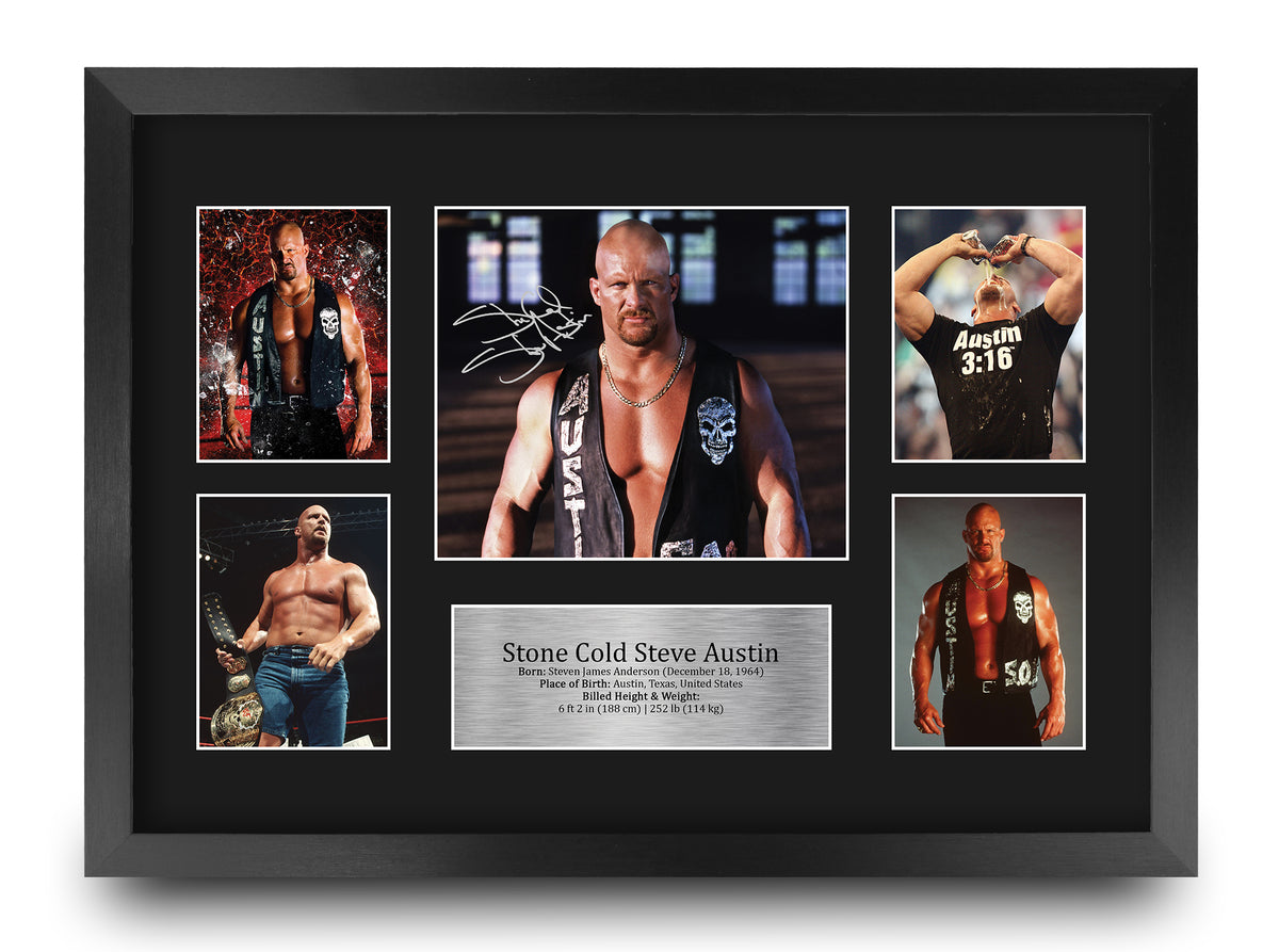 Stone Cold Steve Austin Wrestling A3 framed print