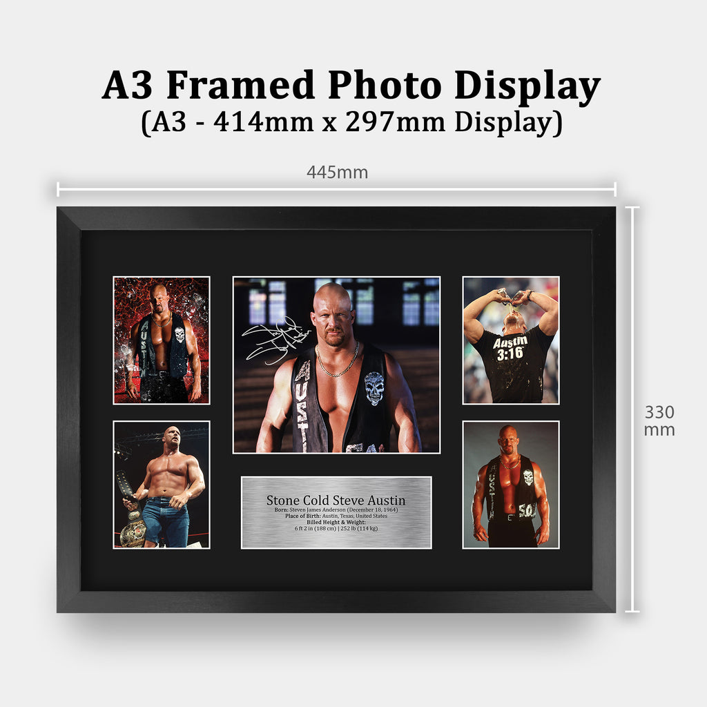 Stone Cold Steve Austin Wrestling A3 framed print, view 2