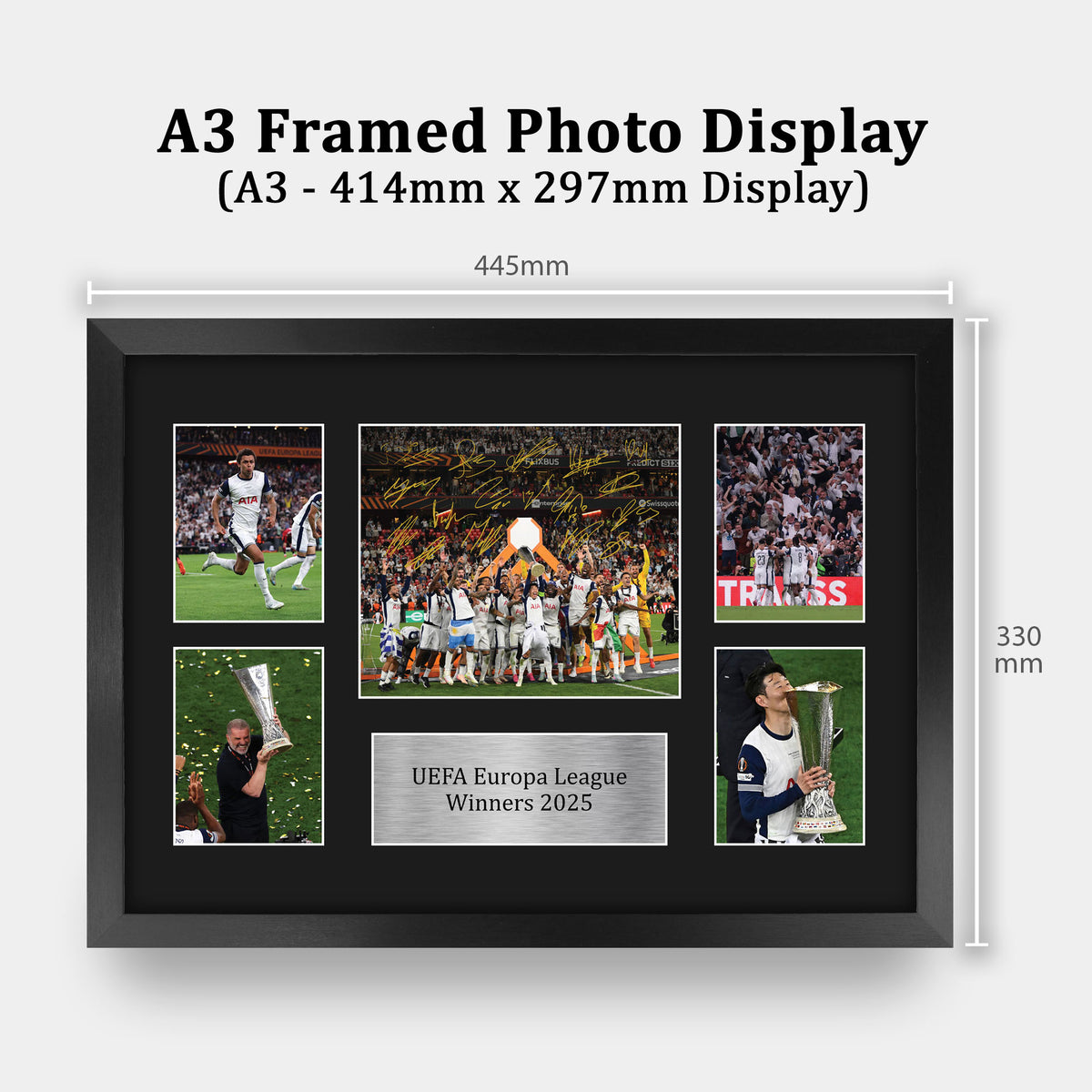 Europa League 2025 Winners Spurs A3 framed print, view 2