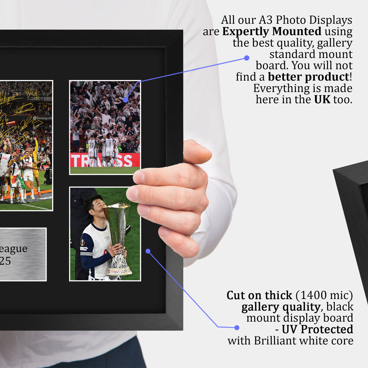 Europa League 2025 Winners Spurs A3 framed print, view 4