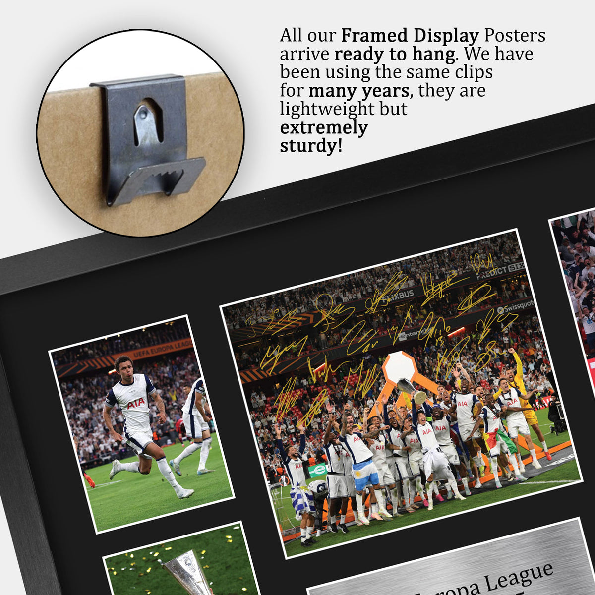 Europa League 2025 Winners Spurs A3 framed print, view 5