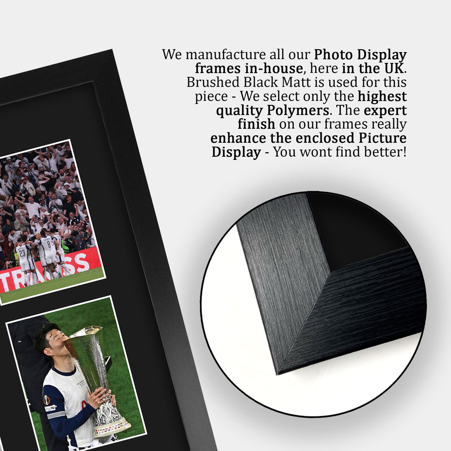 Close-up of the brushed black frame