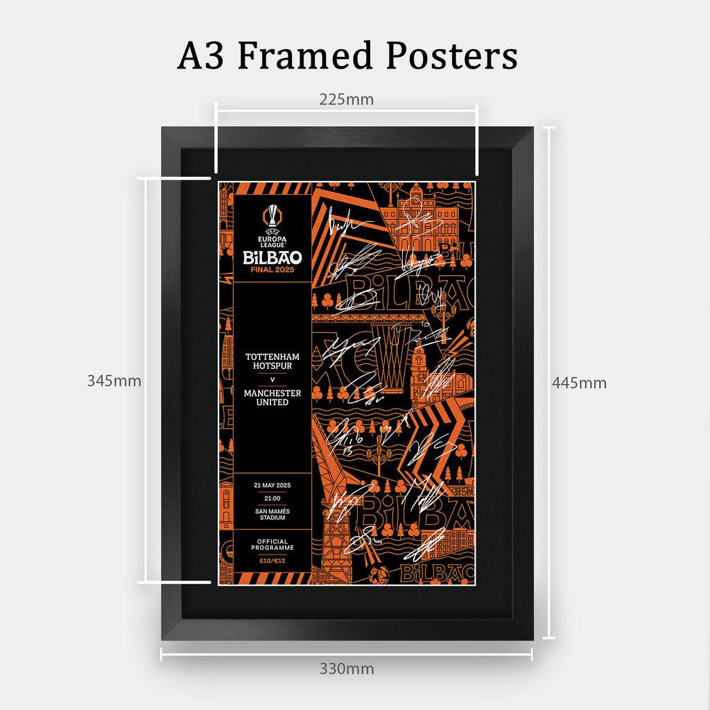 Europa League Final 2025 Programme Cup Winners A3 framed print, view 2