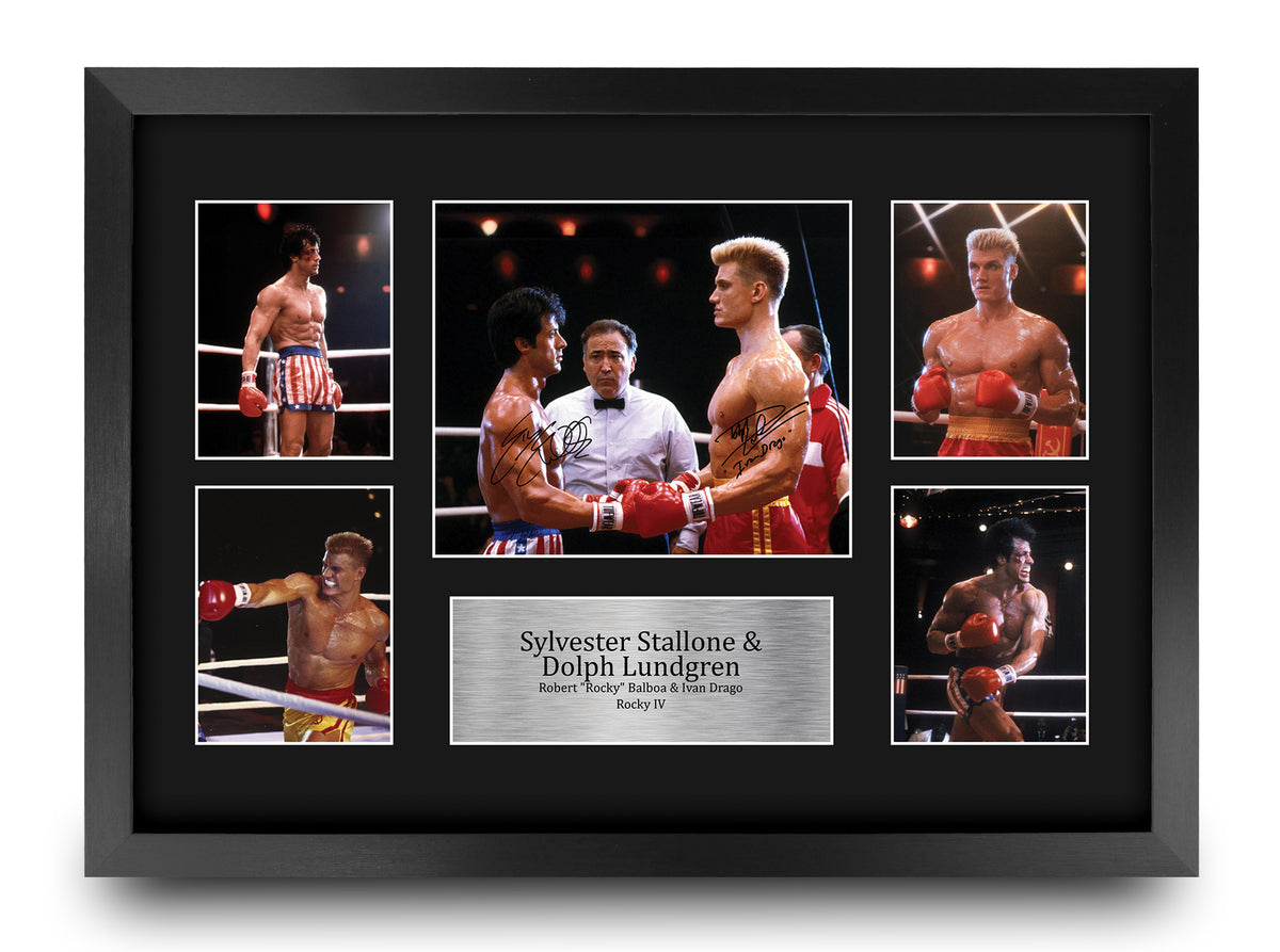 Stallone & Lundgren Rocky 4 A3 framed print