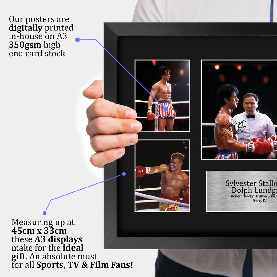 The framed print held up to show its size