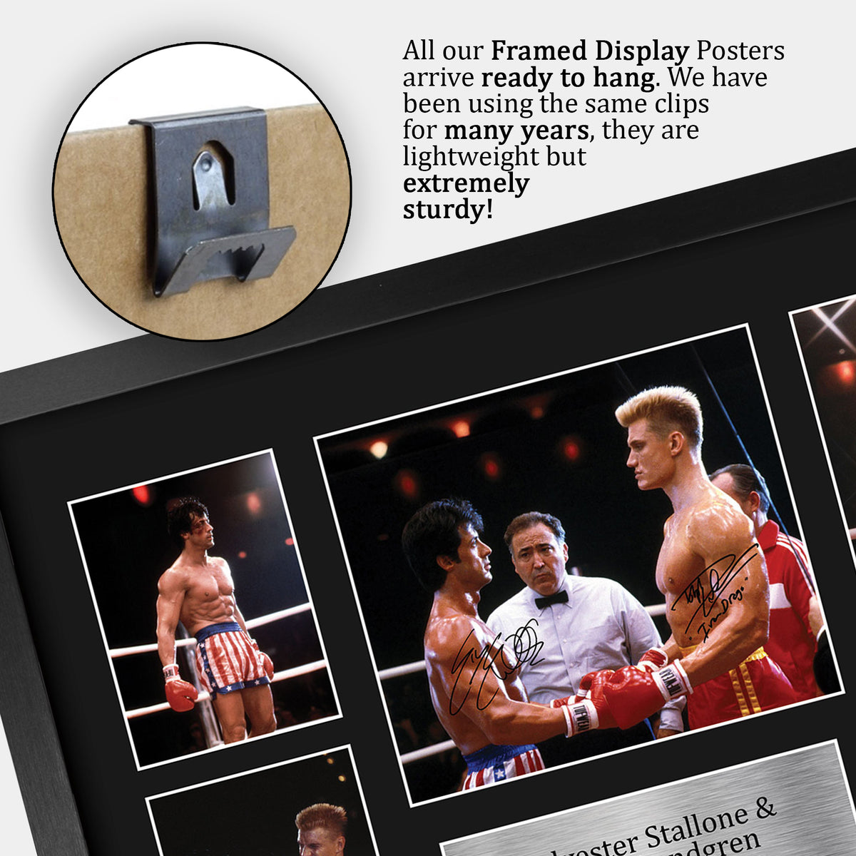 Stallone & Lundgren Rocky 4 A3 framed print, view 5