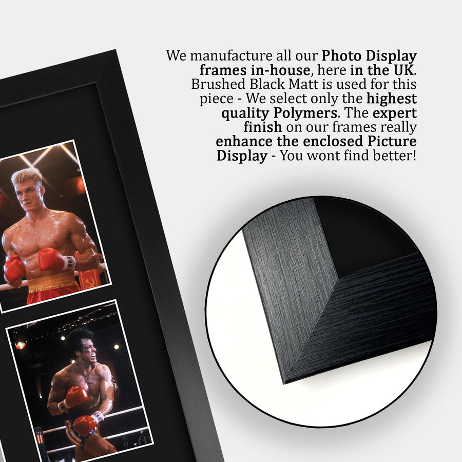 Close-up of the brushed black frame