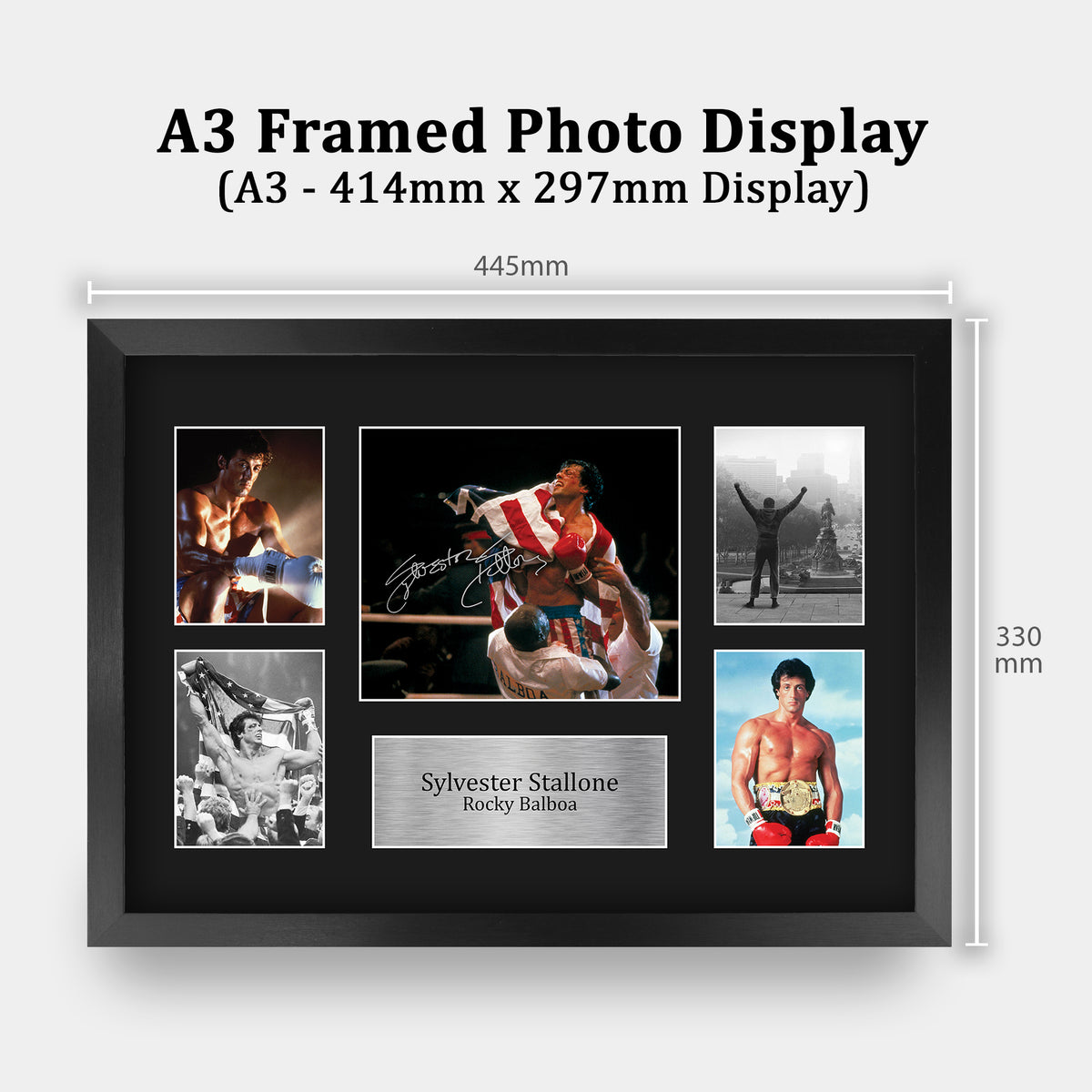Sylvester Stallone A3 framed print, view 2