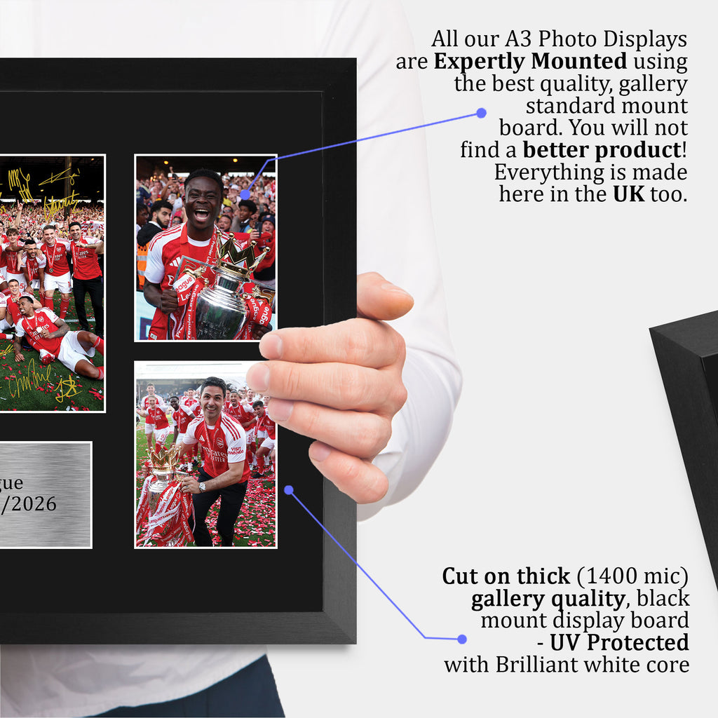 Arsenal Premier League Champions 25/26 Winners 2026 A3 framed print, view 4