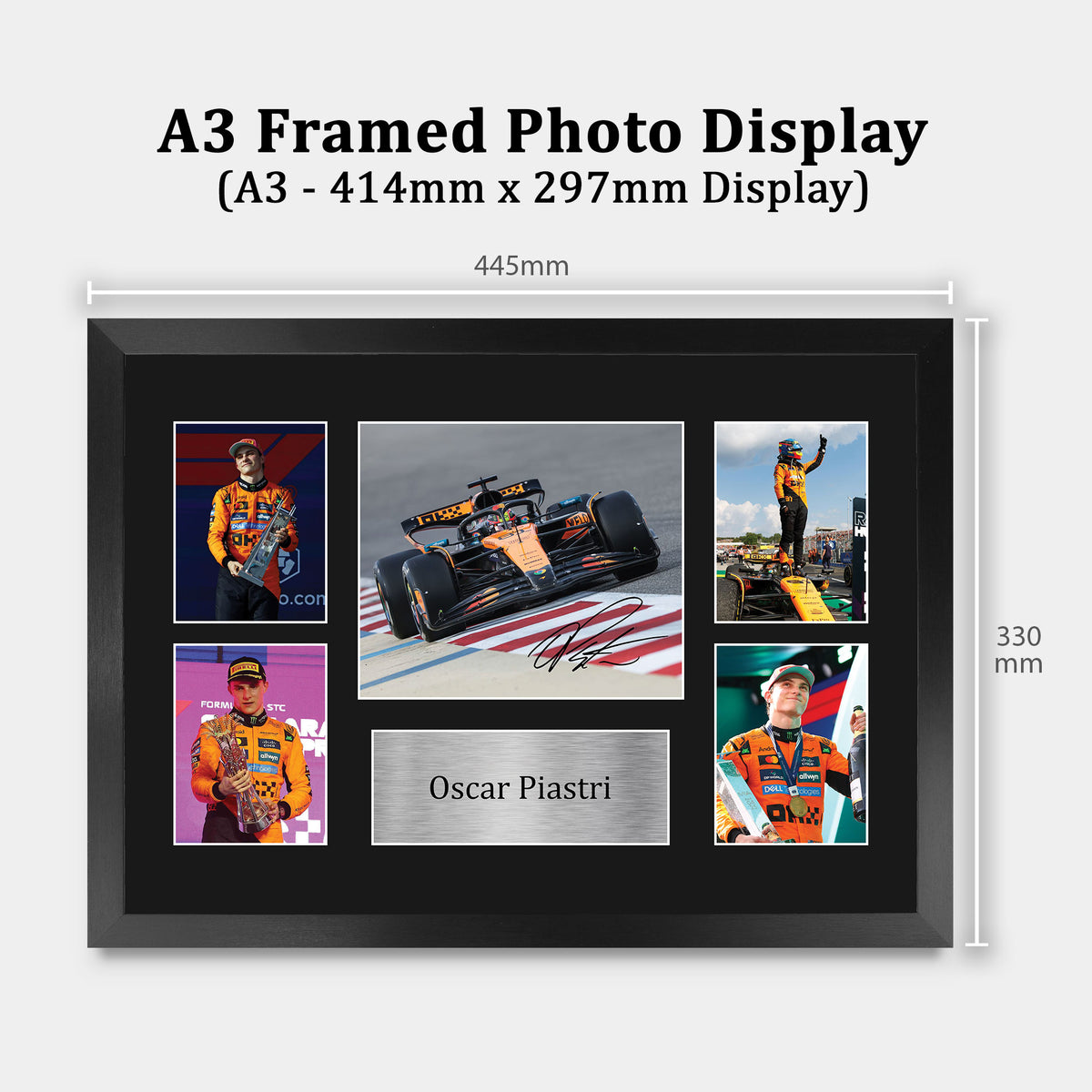 Oscar Piastri A3 framed print, view 2