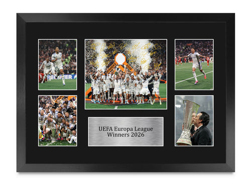 Aston Villa European Cup Champions Europa League Winners 2026 A3 framed print