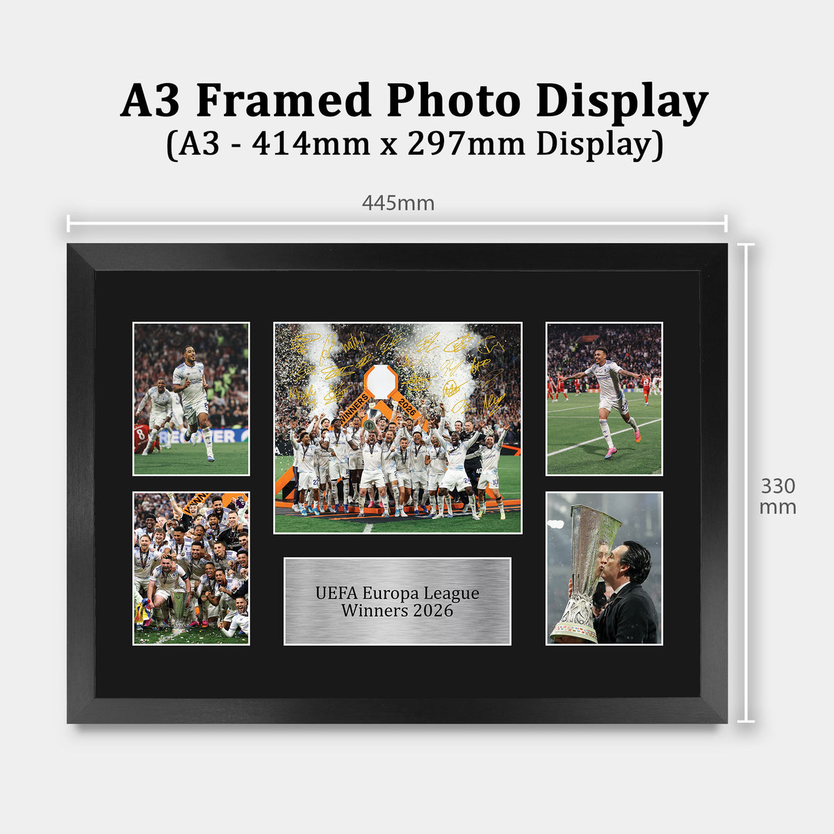 Villans European Cup Champions Europa League Winners 2026 A3 framed print, view 2