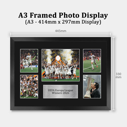 Aston Villa European Cup Champions Europa League Winners 2026 A3 framed print, view 2