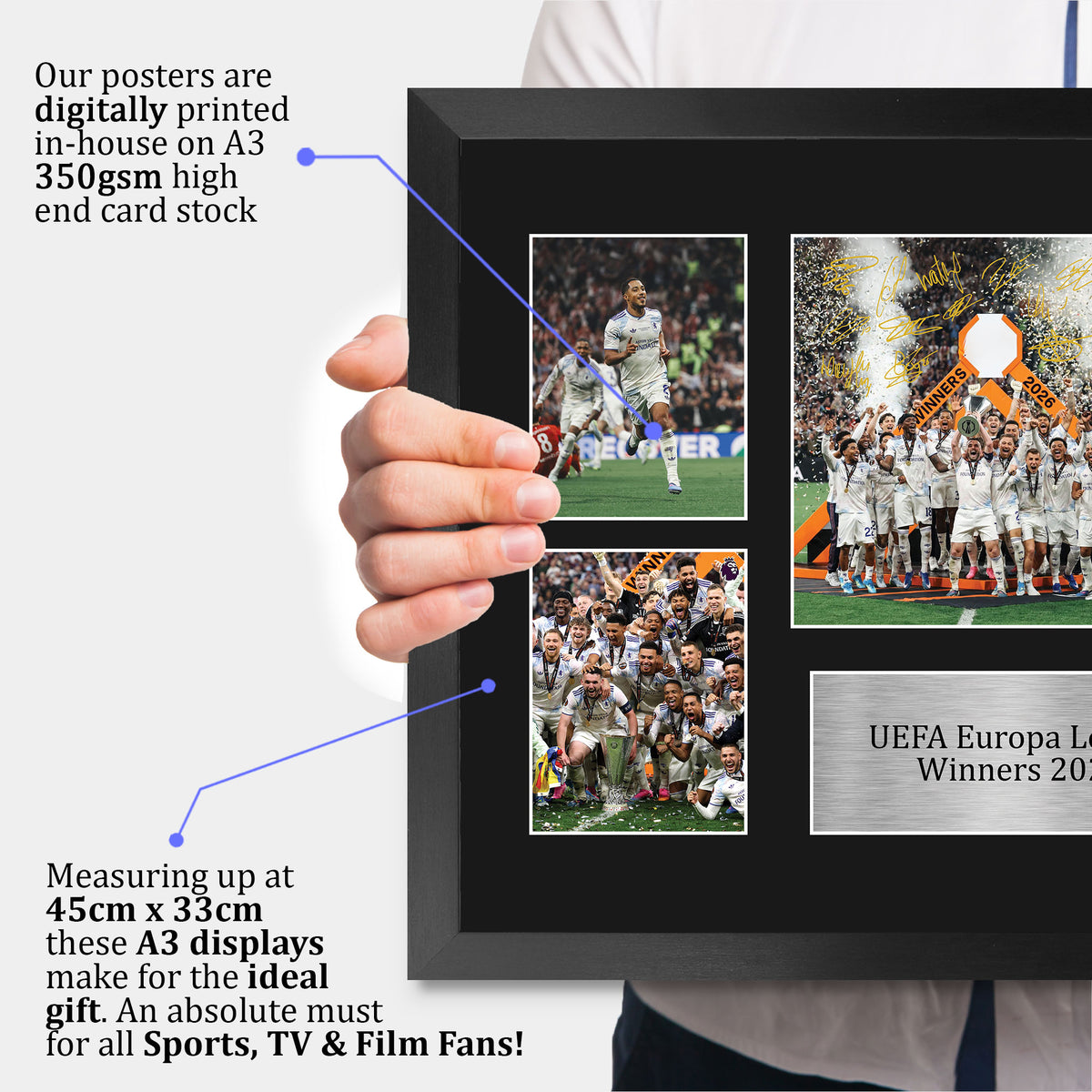 Villans European Cup Champions Europa League Winners 2026 A3 framed print, view 3