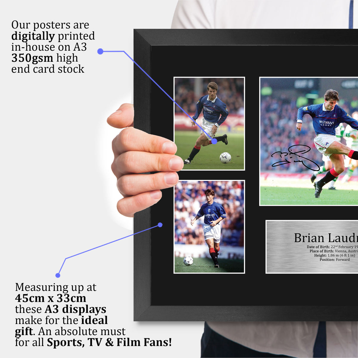 Brian Laudrup A3 framed print, view 3