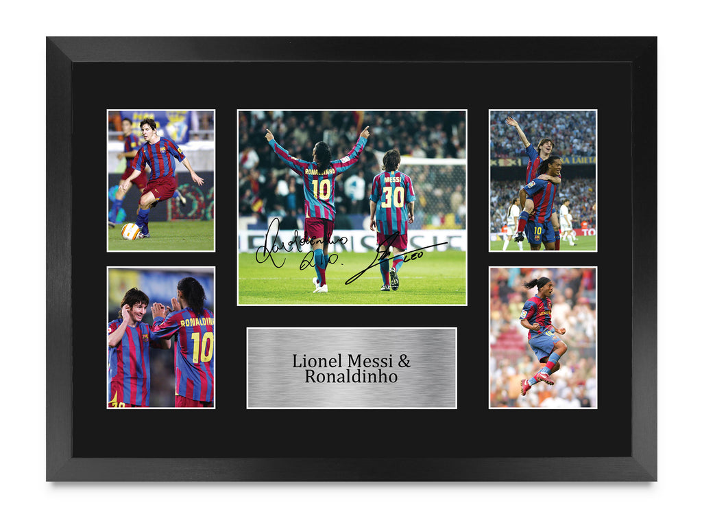 Messi & Ronaldinho A3 framed print