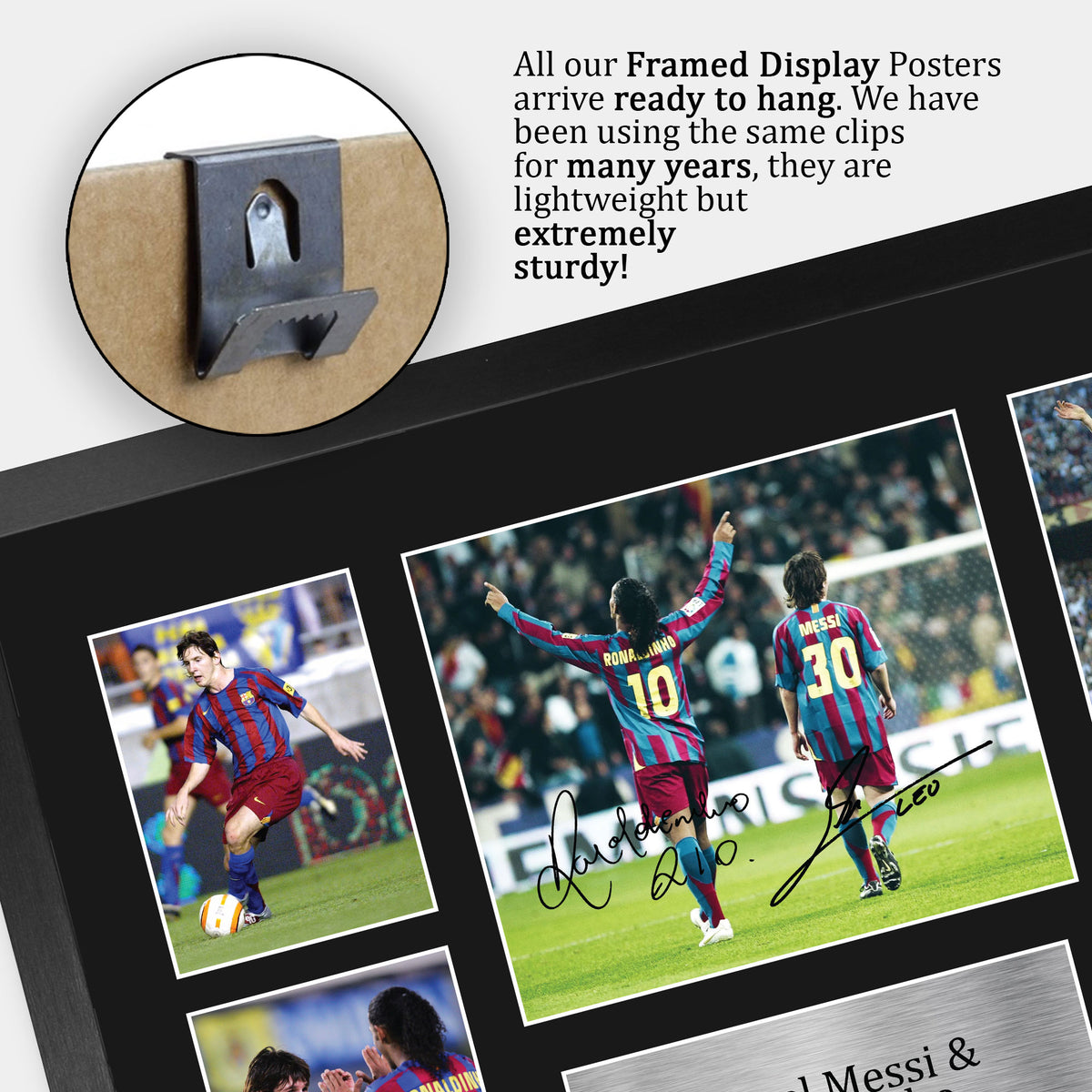 Messi & Ronaldinho A3 framed print, view 5