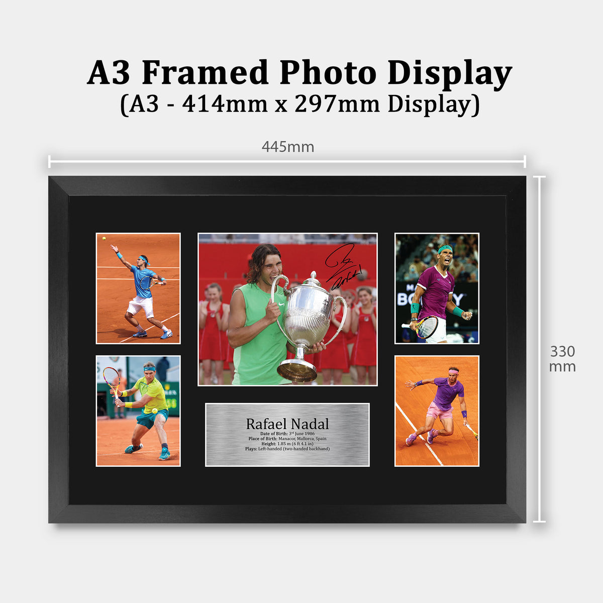 Rafael Nadal A3 framed print, view 2