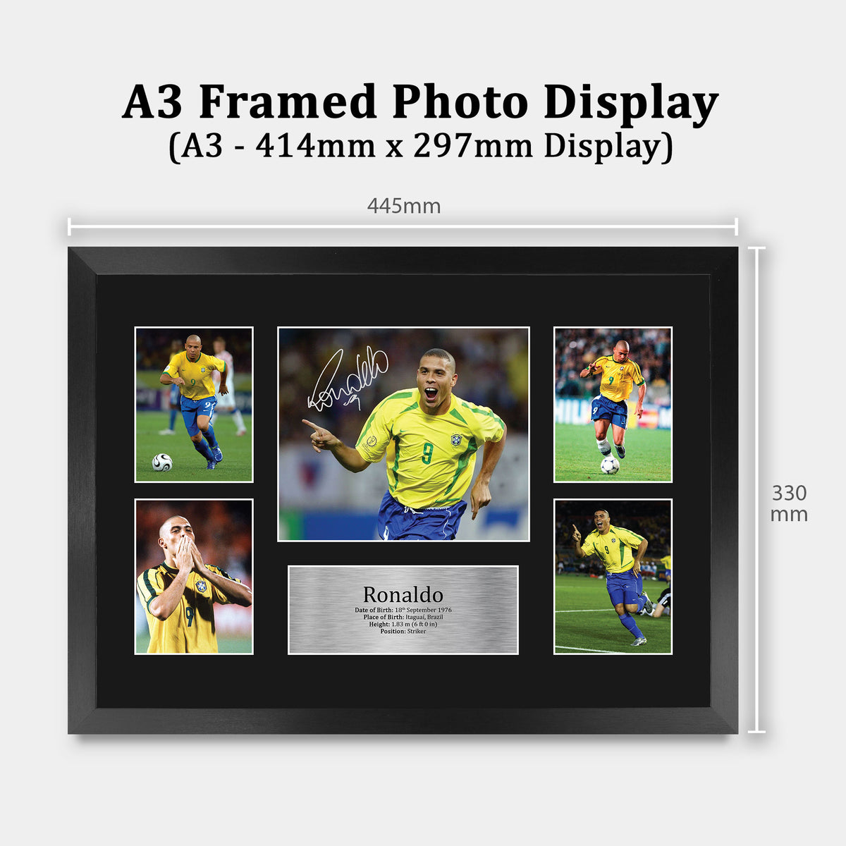 Ronaldo Brazil A3 framed print, view 2