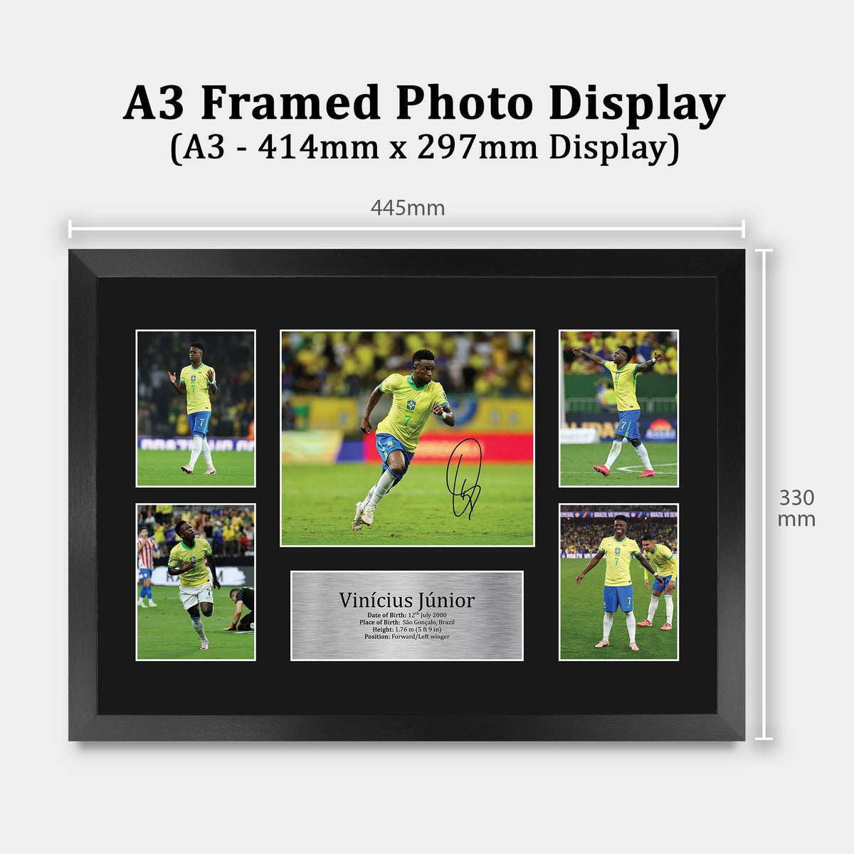 Vinicius Junior Brazil A3 framed print, view 2