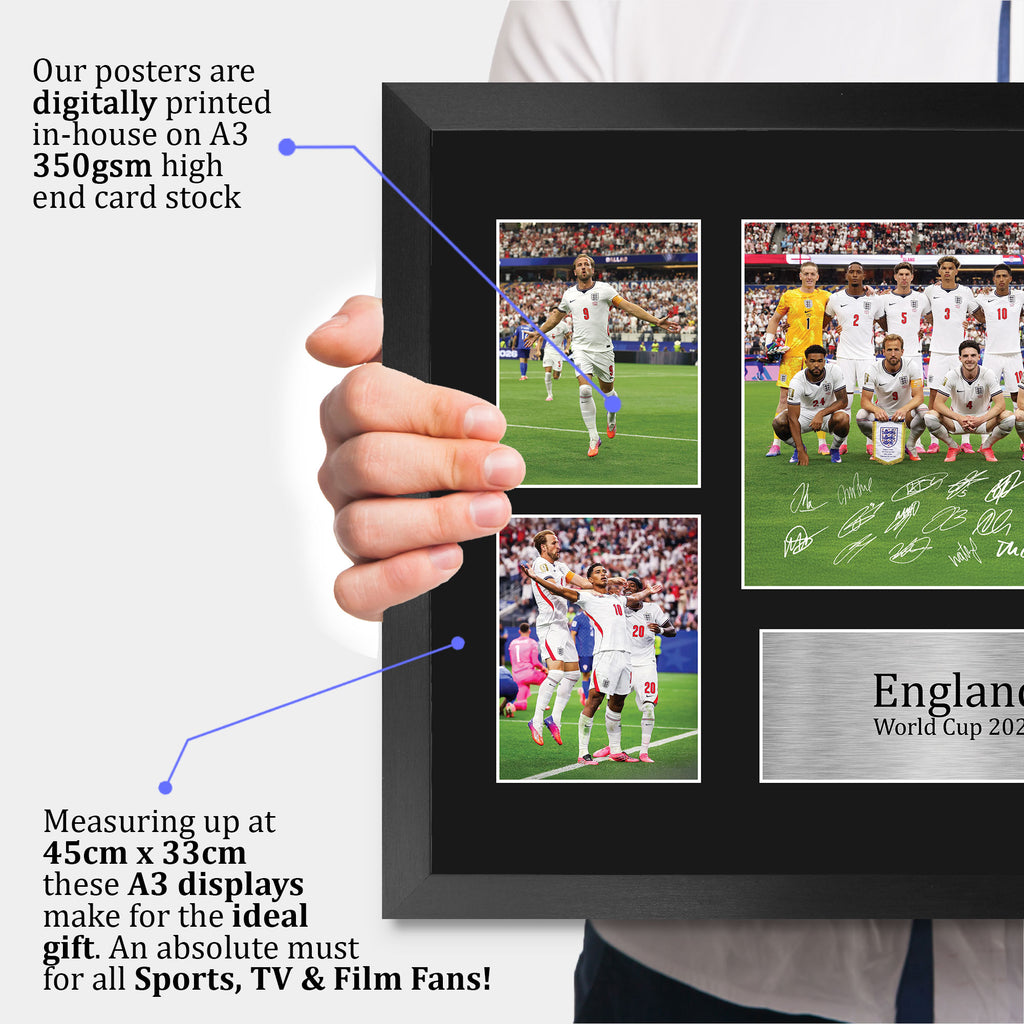 England World Cup Team A3 framed print, view 3