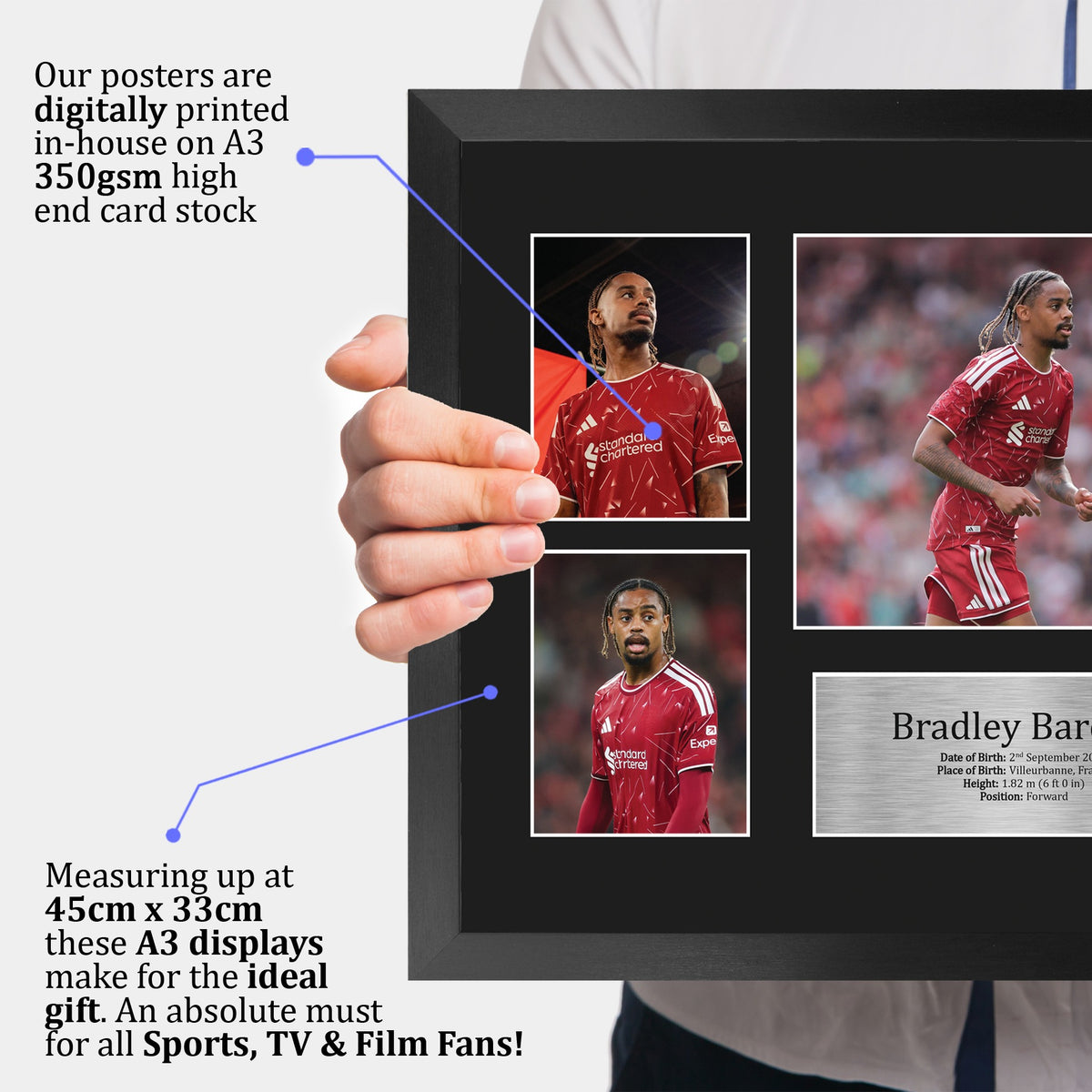 Bradley Barcola Storyboard A3 framed print, view 3
