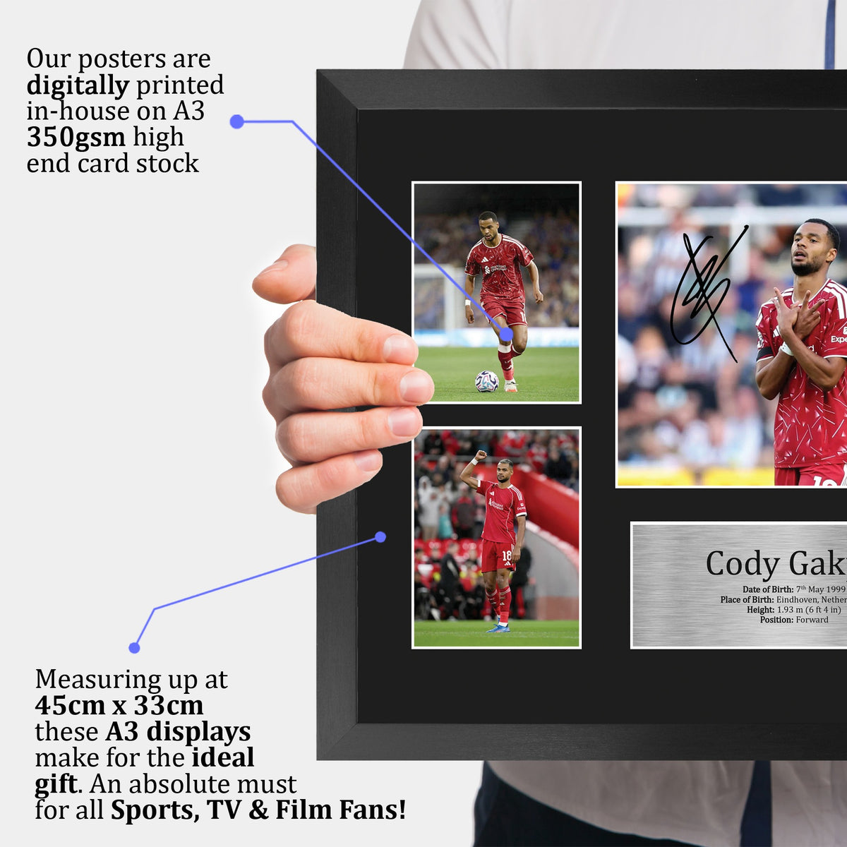 Cody Gakpo A3 framed print, view 3