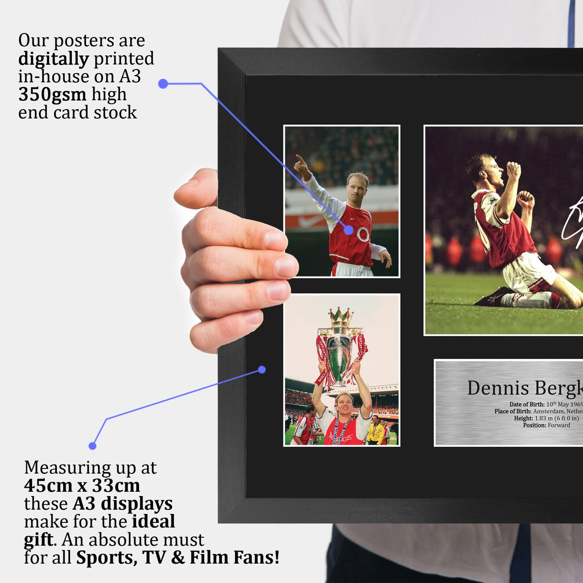 Dennis Bergkamp Storyboard A3 framed print, view 3