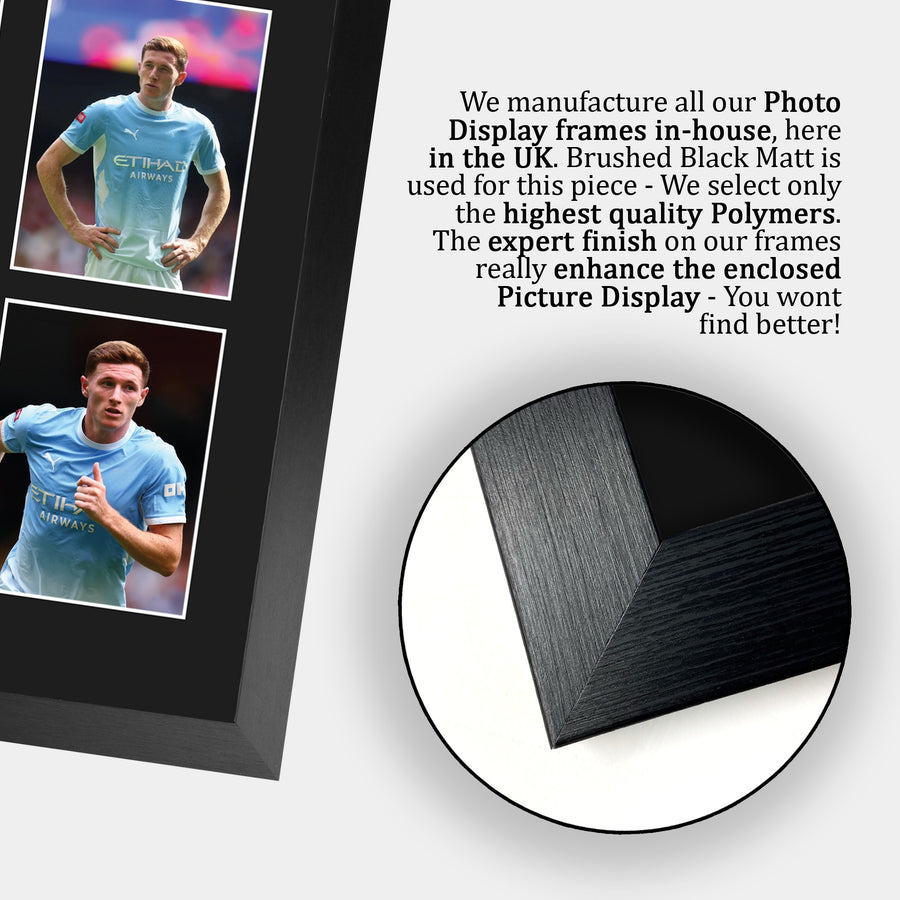 Close-up of the brushed black frame
