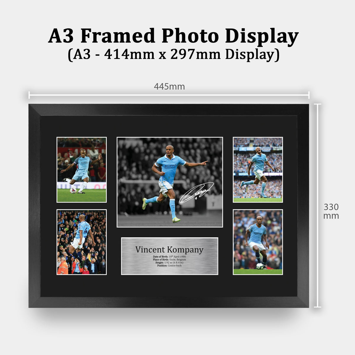Vincent Kompany A3 framed print, view 2