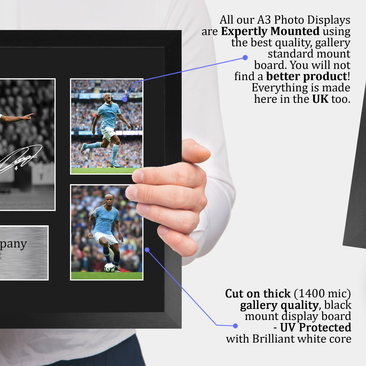 Vincent Kompany A3 framed print, view 4