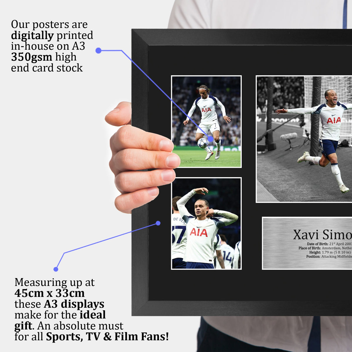 Xavi Simons Storyboard A3 framed print, view 3