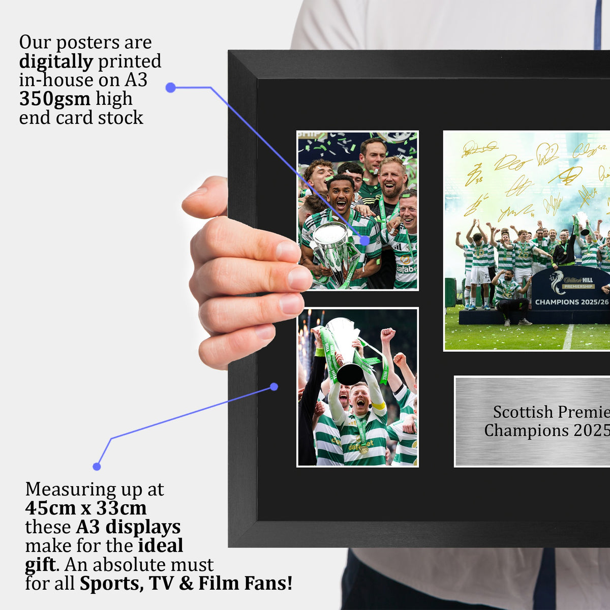 Scottish Premiership Champions 2025-2026 A3 framed print, view 3