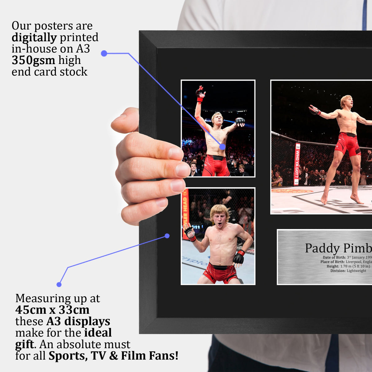 Paddy Pimblett A3 framed print, view 3