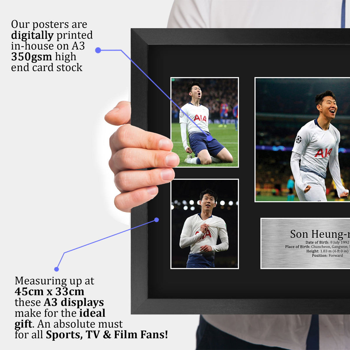 Son Heung-Min A3 framed print, view 3