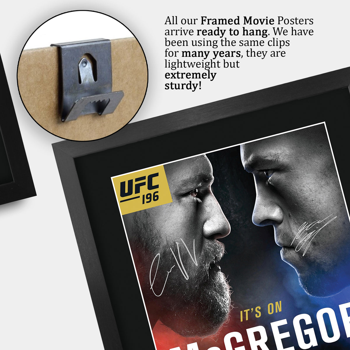 UFC 196 Programme Poster Conor McGregor Nate Diaz Holly Holm Miesha Tate A3 framed print, view 5
