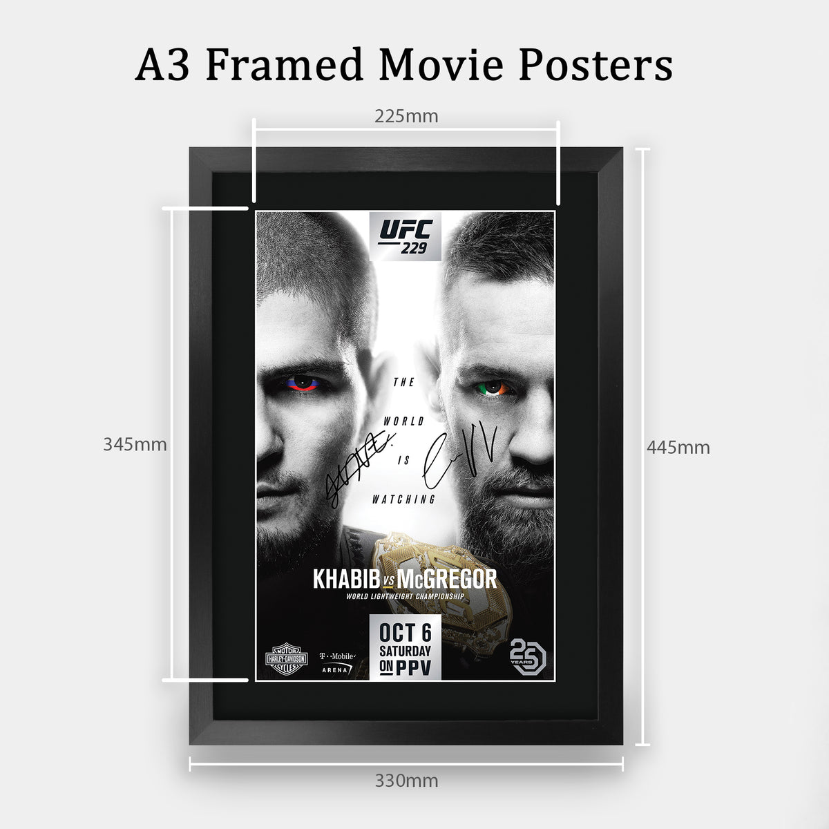 UFC 229 Fight Khabib vs McGregor A3 framed print, view 2