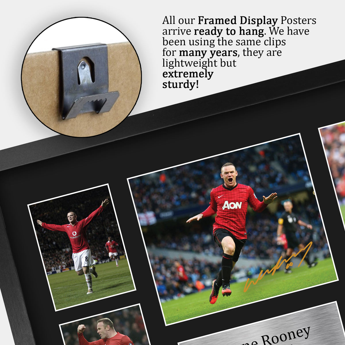 Wayne Rooney Manchester Red A3 framed print, view 5
