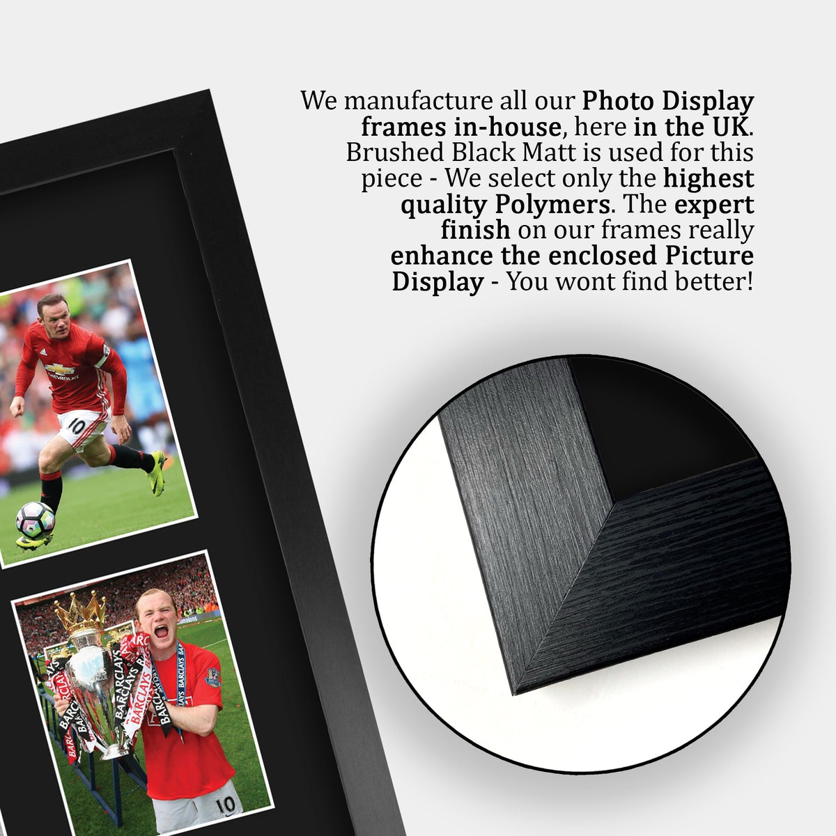 Wayne Rooney Manchester Red A3 framed print, view 6