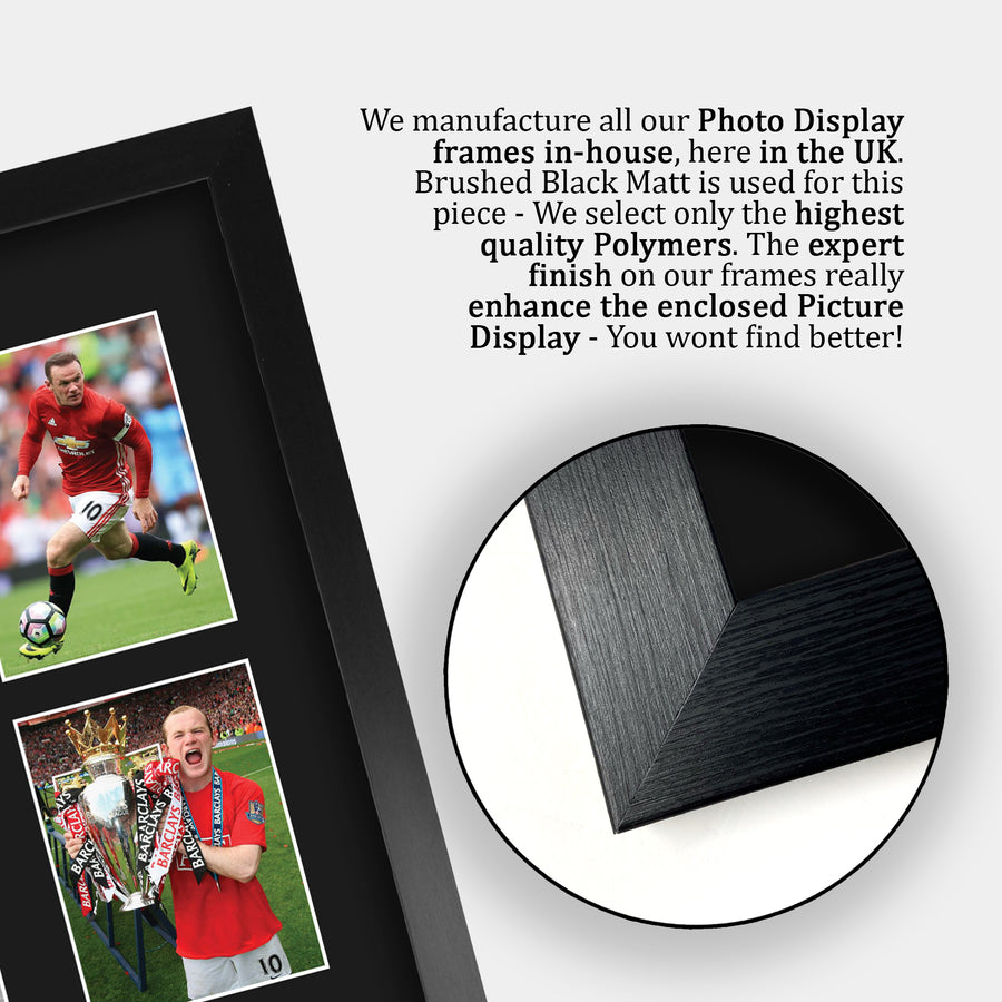 Close-up of the brushed black frame